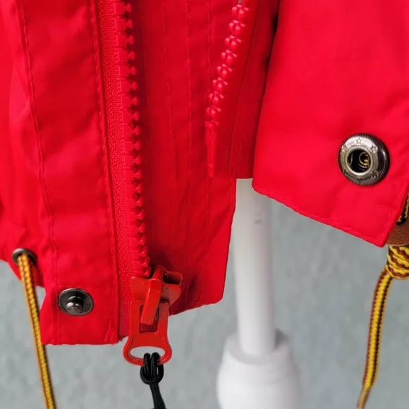 U.S. Polo Assn Red Hooded Windbreaker Jacket Lightweight Zip Snap Women’s Size L - Picture 7 of 15